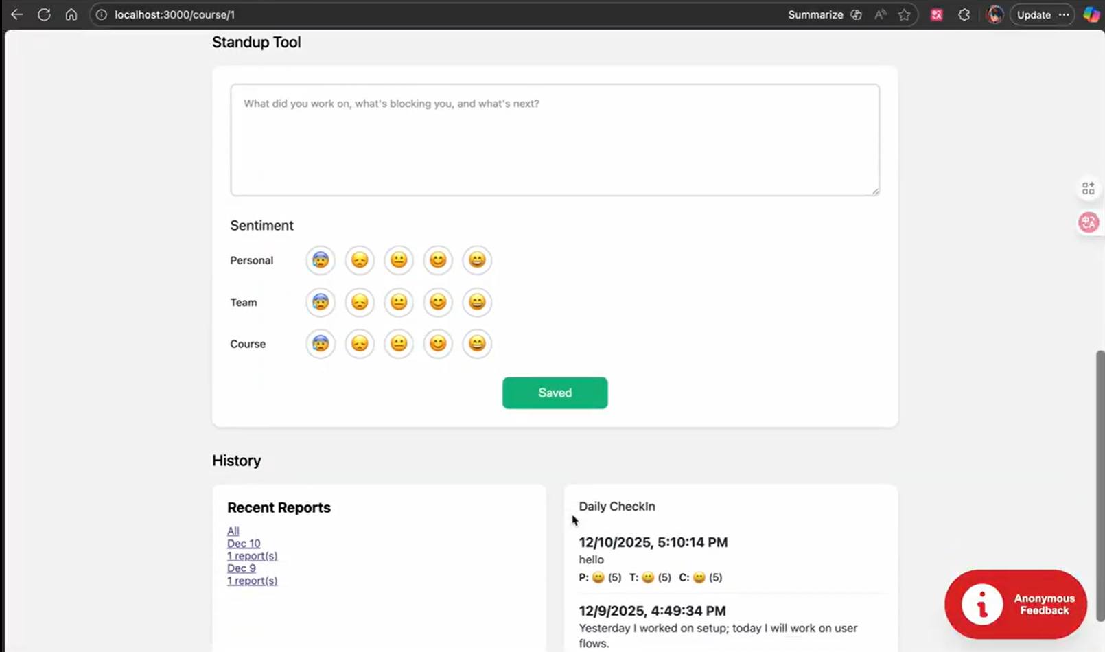 Student Work Journal & Daily Check-Ins